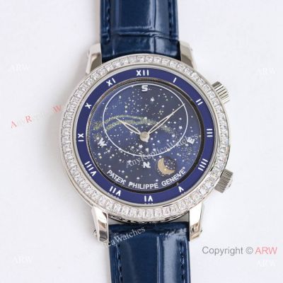 SJ Factory V3 Patek Philippe Grand Complications Celestial Super Clone Watch with Baguettes